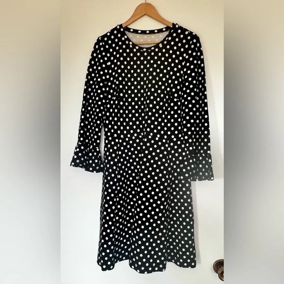 Kate Spade Lia dot ponte dress black white size XL - Picture 3 of 8